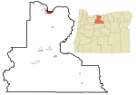 Wasco County Oregon Incorporated and Unincorporated areas City of The Dalles Highlighted